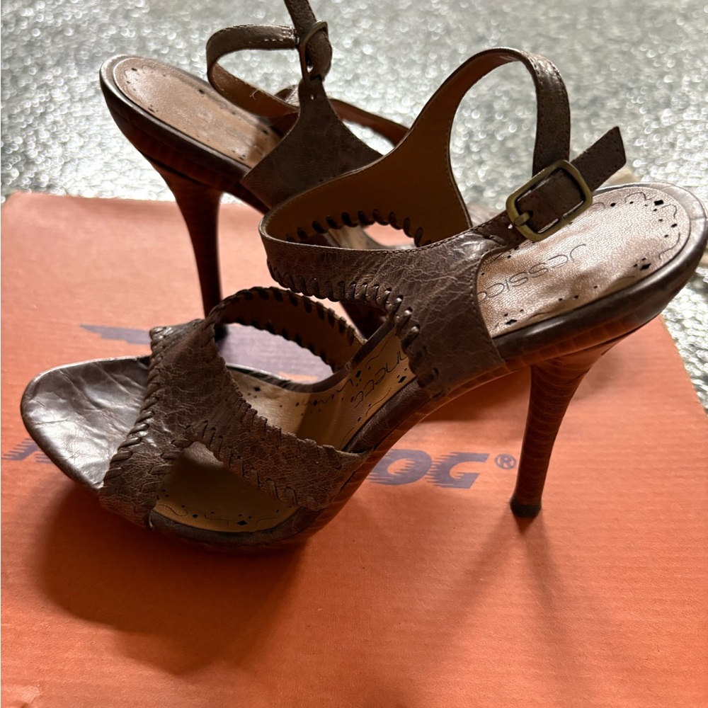 Brown Strappy Heels